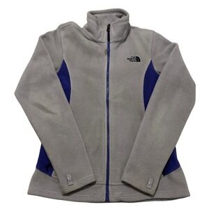 The North Face Womens Full Zip Fleece Jacket Grey Purple Small NJ983488